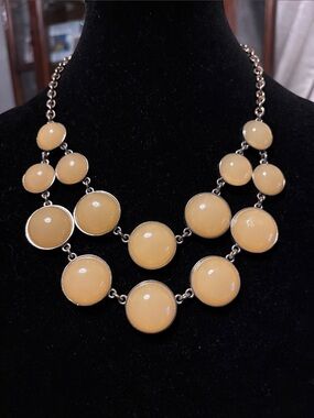 Ann Taylor Beige Bubble Bib Necklace